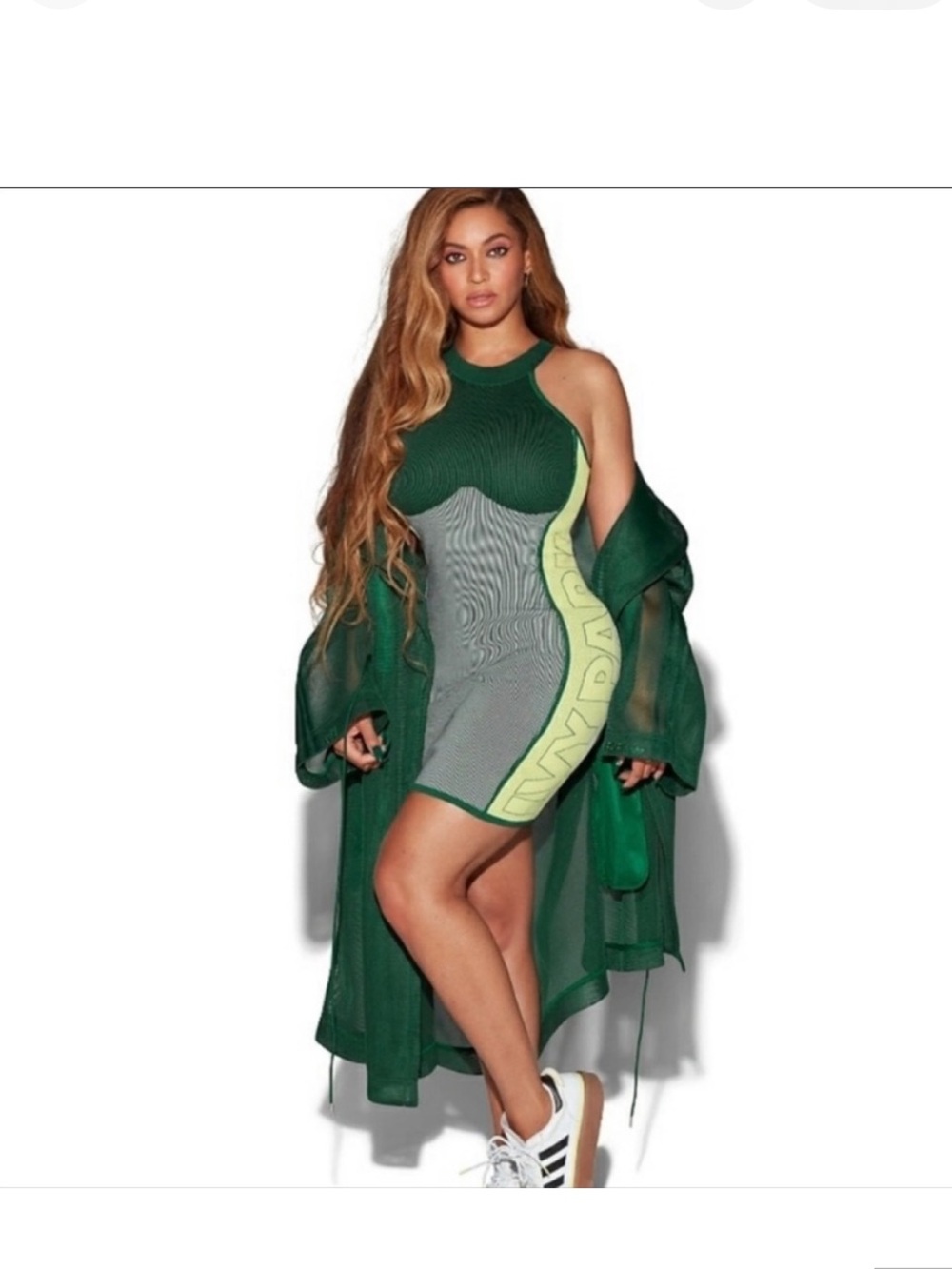 Adidas x Ivy Park Green Ribbed Dress